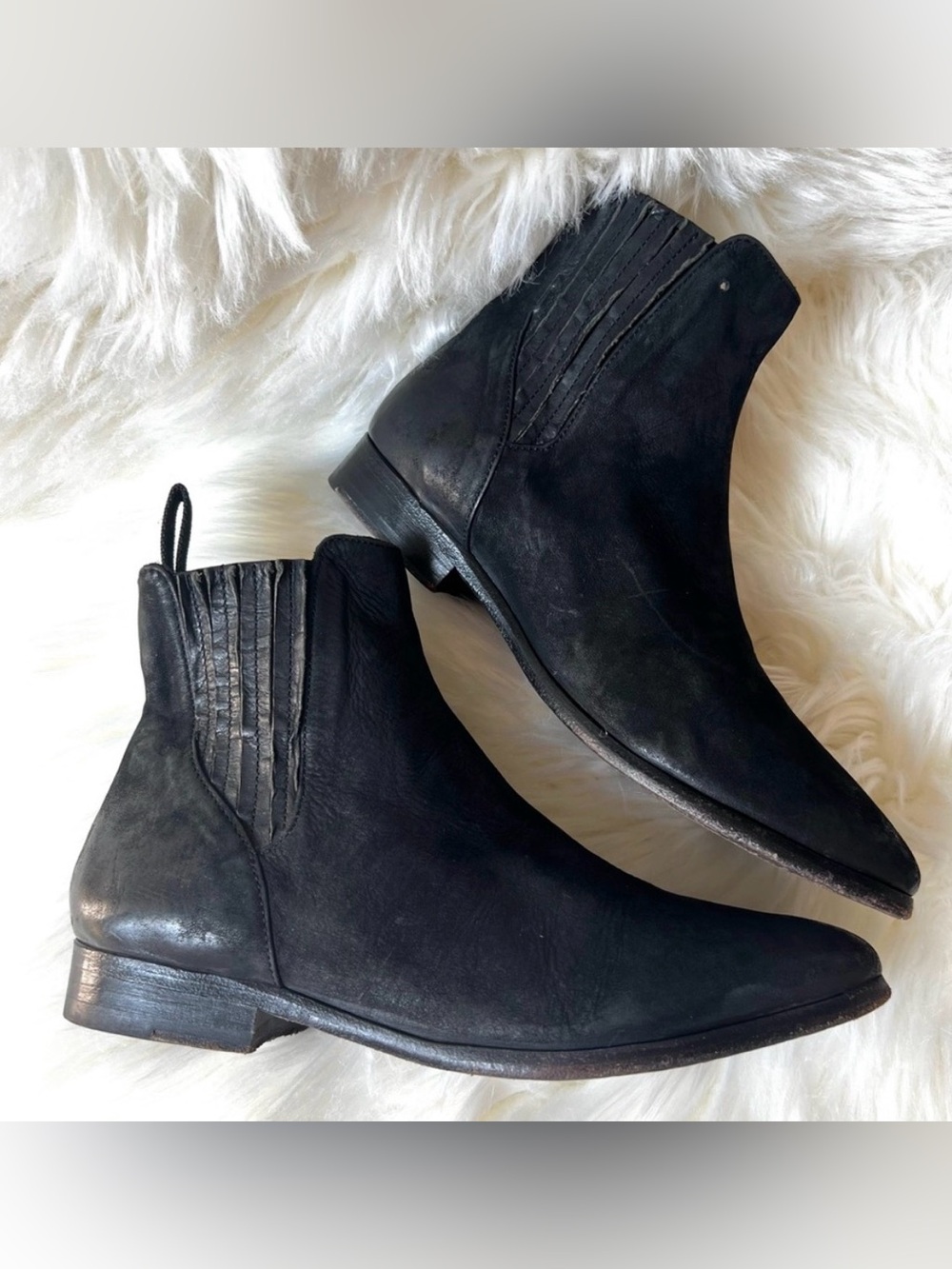 The Last Conspiracy Leather Ankle Boots EU 37 US 6.5- 7 Chelsea Pointed Handmade